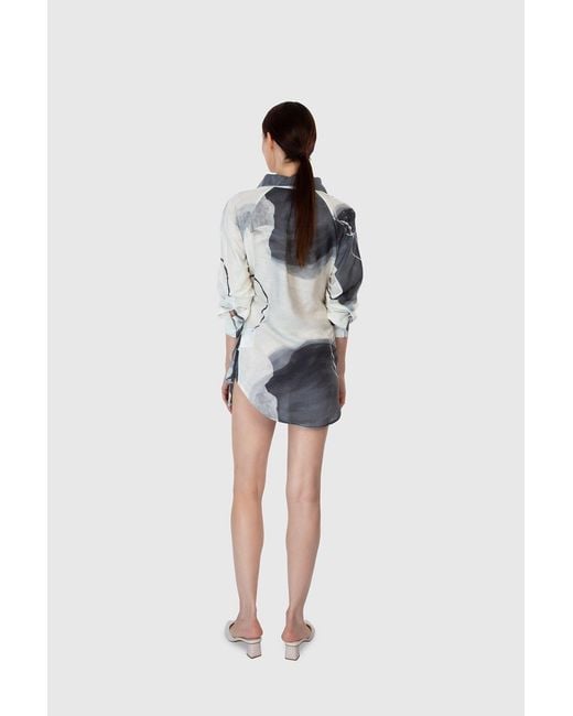 Shinaraa Gray Extra Long Button Down Shirt