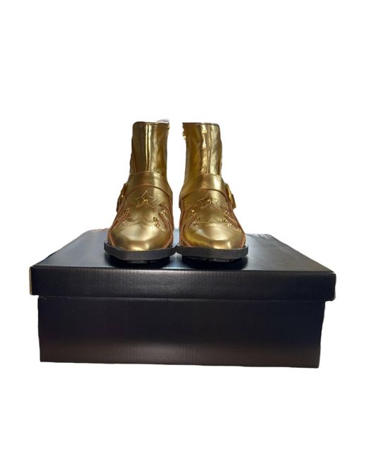 Any Old Iron Brown Golden Fancy Nancy Leather Ankle Boots