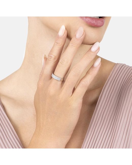 Latelita London White Charleston Art Deco Cocktail Ring