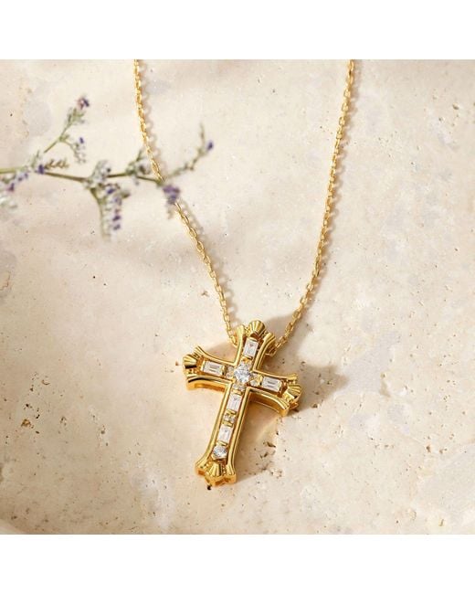 Vanimy Metallic Versatile Cross Duo Set Pendant Necklace