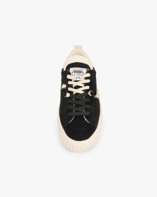 Springa | Unique Vulcanized Sneakers Italian Handmade Black Wavy Suede Logo for men