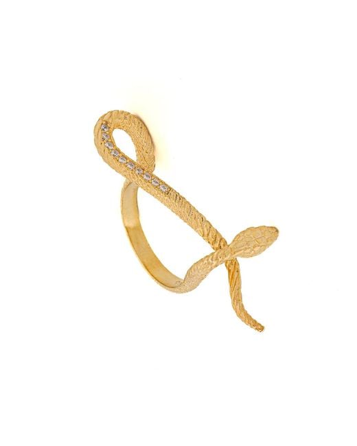 Ebru Jewelry Metallic Mythology Snake Vermeil & Diamond Design Ring