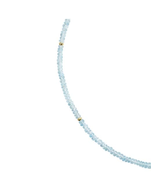 Bombyx House Metallic Birthstone March Aquamarine Bead Necklace