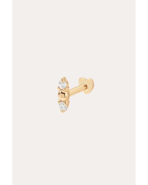 Vanhi Metallic 14K Solid Greta Lab-Grown Diamond Flat Back Stud