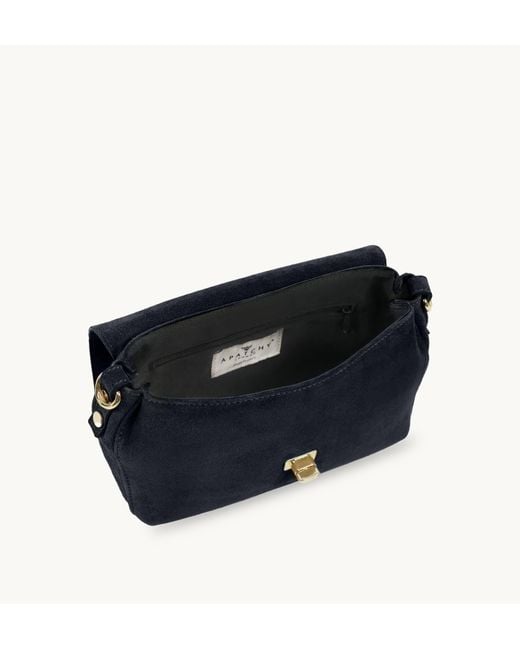 Apatchy London Blue The Maisie Midi Suede Bag