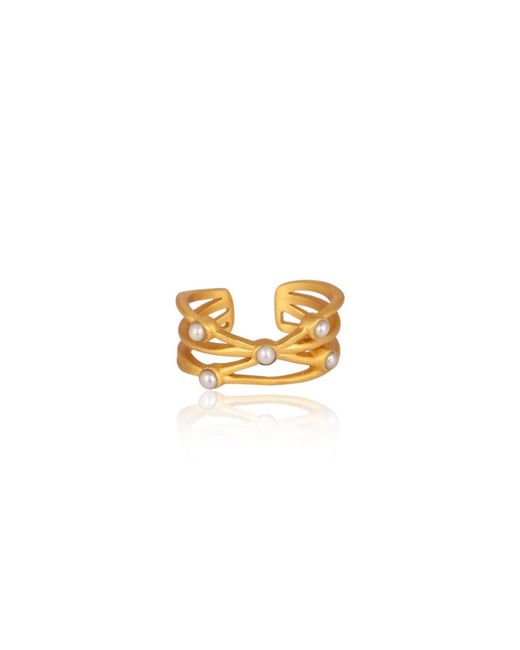 Christina Greene Metallic Pearl Wrap Ring