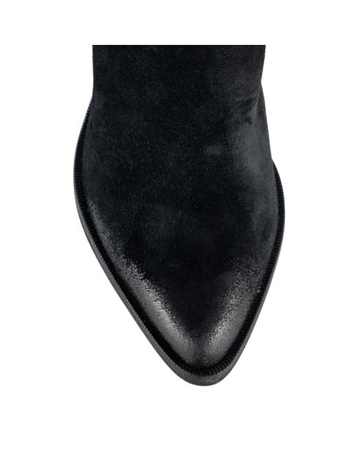 Keith Scarrott Shoes Black Astroni Suede Cowboy Boot