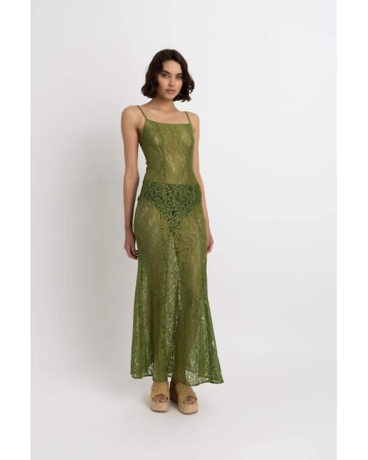 Amy Lynn Green Sahar Floral Lace Maxi Dress