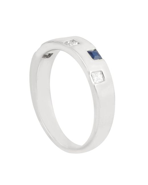 Artisan Blue 18K Sapphire And Diamond Band Ring