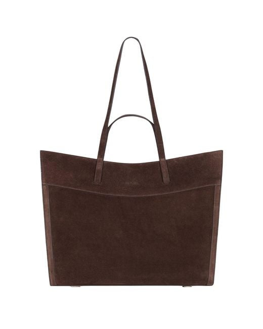 Saonara Brand Brown Shopping Bag Chocolat Suede