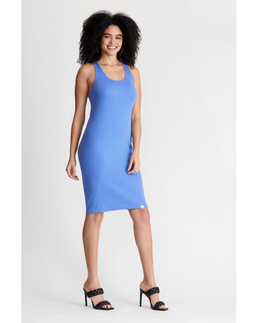 LOVETRUST Blue Pima Rib Knit L&L Racerback Dress