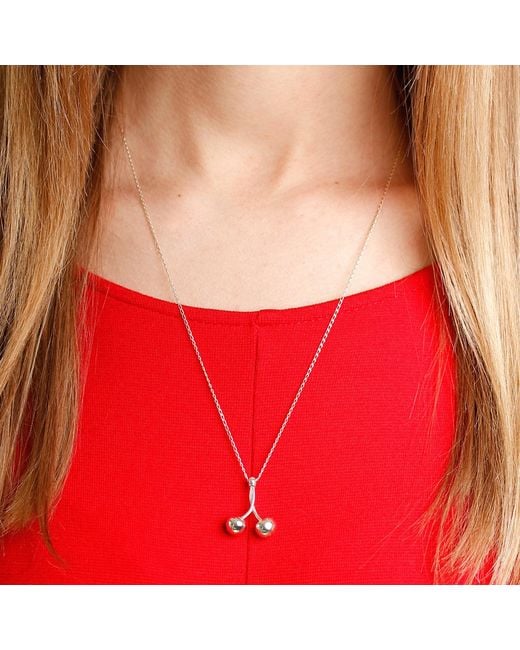 Lee Renee Metallic Cherry Necklace – Large