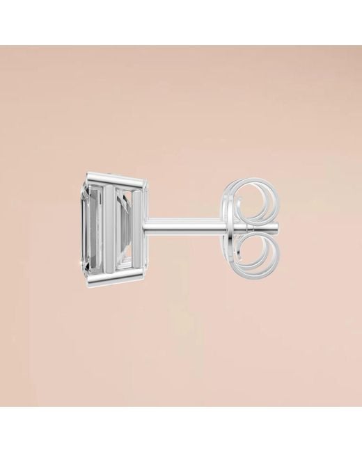 Aya Fine Jewelry White 1.32 Cwt Emerald Cut Solitaire Earrings Gift For