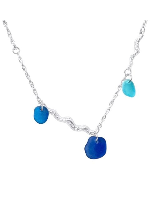 Glassy Blue Havbølge Anklet