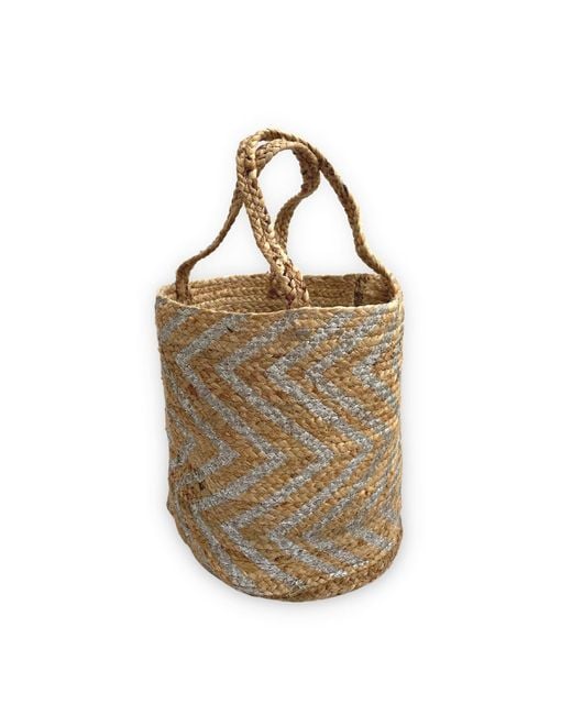 VIDA VIDA Metallic Jute Beach Tote Bag