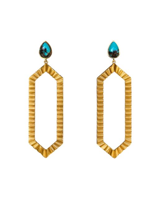 Christina Greene Metallic Strike Bold Statement Earrings