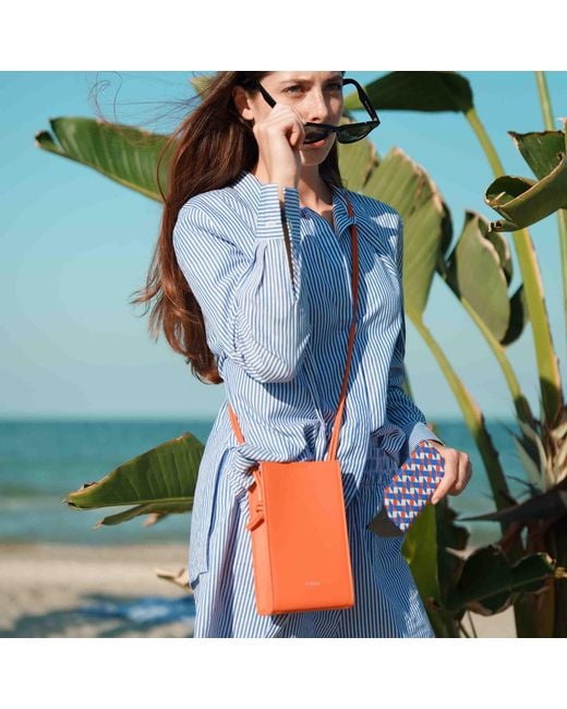 Naoa Orange Phone & Essentials Crossbody Bag Tangerine