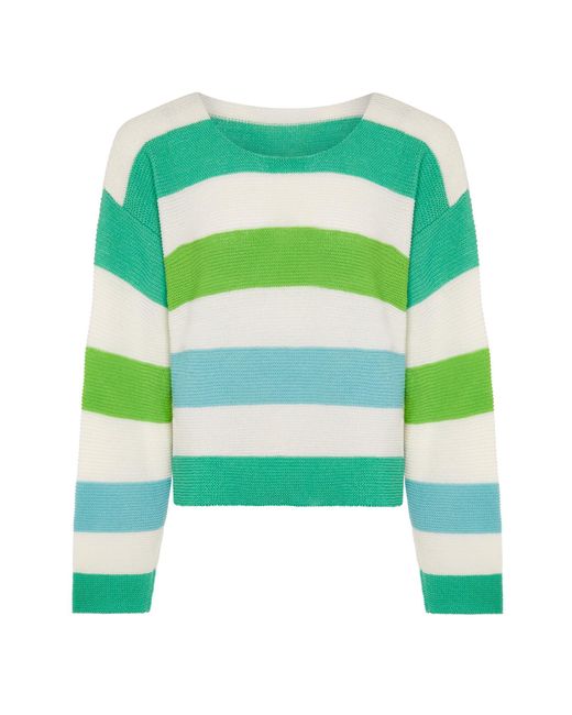 INGMARSON Green Striped Dropped Shoulder Top