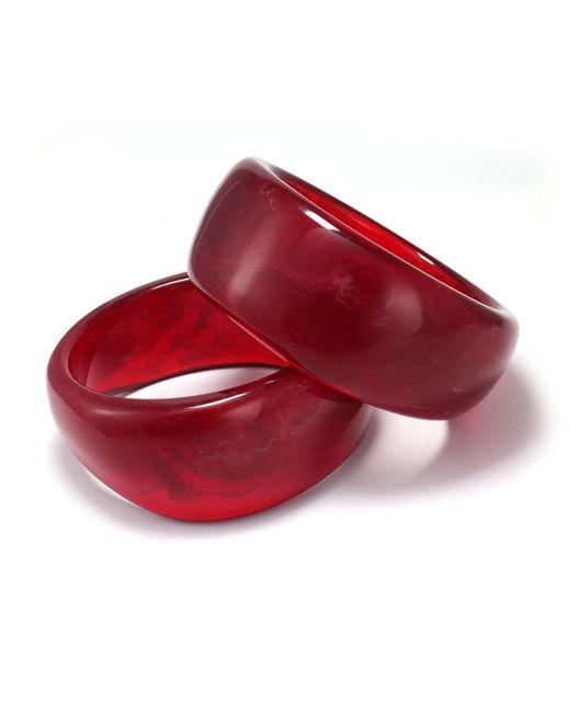Hye Jane Jewelry Red Raspberry Forma Resin Bangle Set