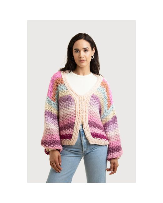 Saachi Purple Reversible Pullover Multi Sweater