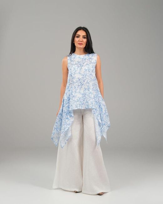 Lumina Eligma Blue The Breeze Ensemble Blouse