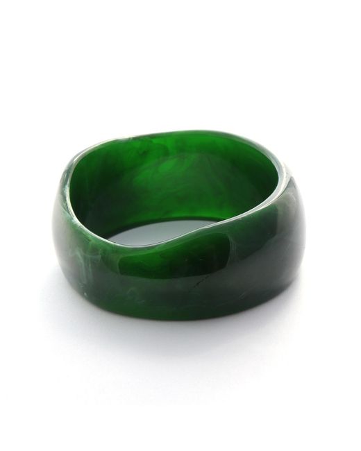 Hye Jane Jewelry Green Moss Resin Forma Bangle