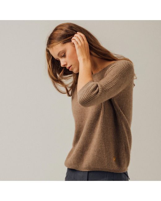 Bel Cashmere Brown Lucie Cashmere Sweater