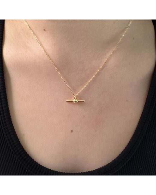 Clemence Wren Metallic T-Bar Pendant Necklace