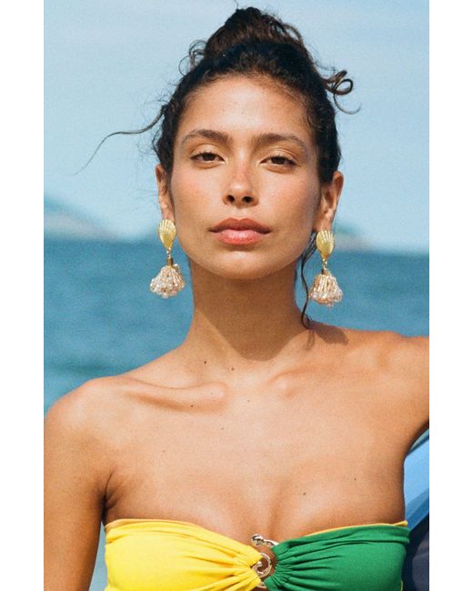 Sccollection Metallic Nellie Tassel & Shell Earrings