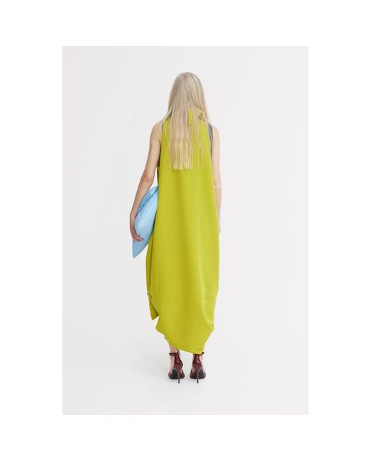 Julia Allert Yellow Long Double Breasted Blazer Vest