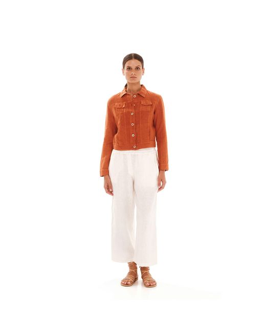 Haris Cotton White Neutrals Linen Jacket With Long Sleeves Beach Sand