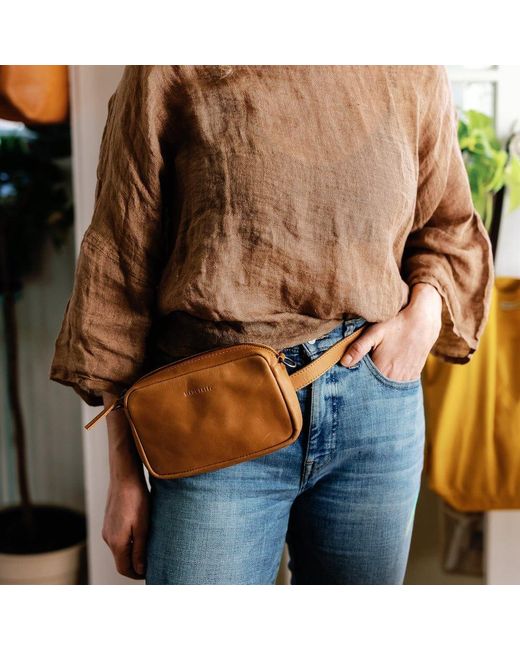 Made Free Brown Neutrals Convertible Camel Belt Bag