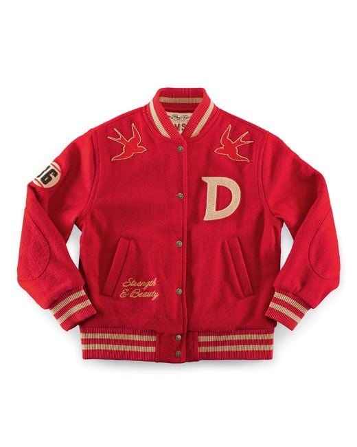 &SONS Trading Co Red Damsons Nancy Baseball Jacket Vintage