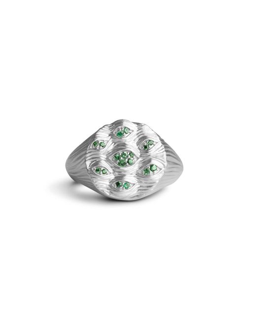 Kasun Multicolor Eyes Of Many Signet Ring – & Tsavorite Eyes