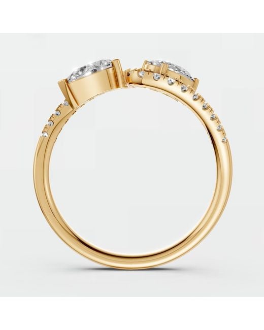 Aya Fine Jewelry Metallic Round, Pear & Oval Lab Diamond Open Bypass Ring