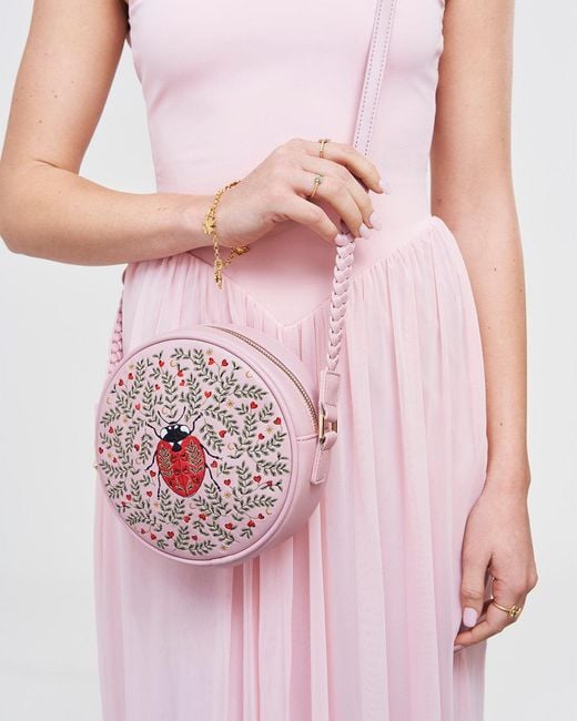 Fable England White Chloe Ladybird Circle Bag