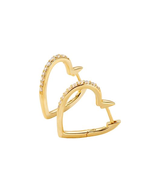 Posh Totty Designs Metallic Cz Heart Hoop Earrings