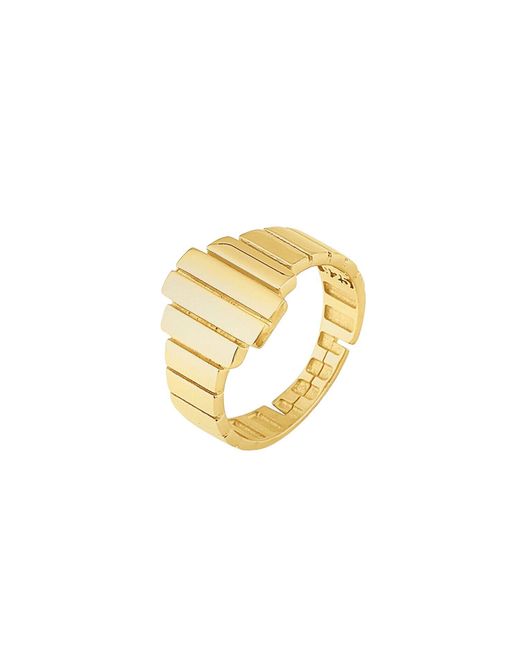 Spero London Metallic Multi Layered Rectangular Sterling Ring