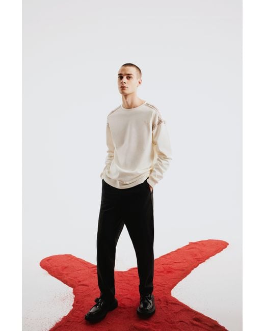 Pcfg White Neutrals Crochet Tee for men