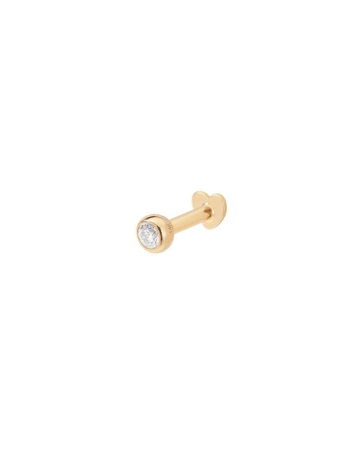 Vanhi Metallic 14K Solid Bezel Set Lab-Grown Diamond Flat Back Stud