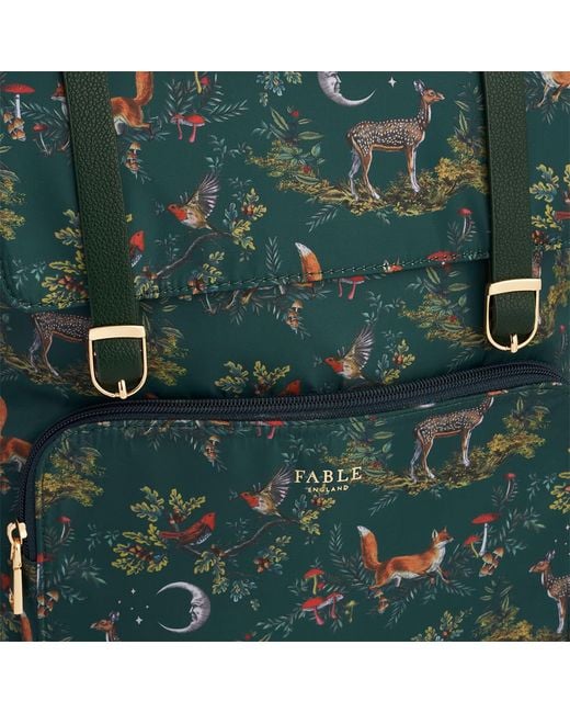 Fable England Green Into The Woods Buckle Backpack Medium