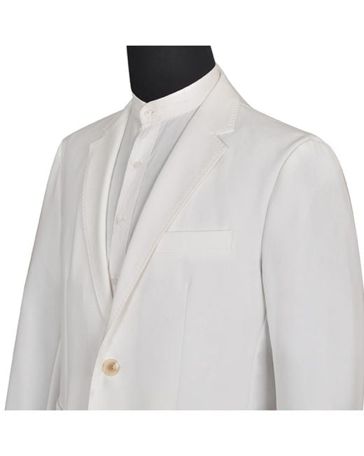 DAVID WEJ White Ashford Relaxed Single Breasted Blazer – for men