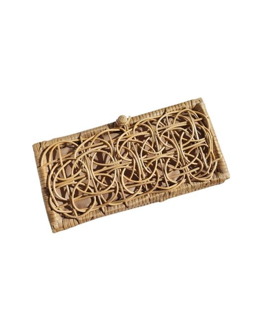 OhSun Natural Neutrals Berta Wicker Clutch