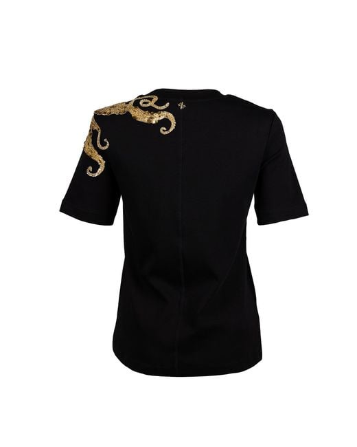 House of Laines London Black Laines Couture Embellished Octopus T-Shirt