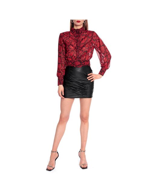 AGGI by HALEWSKI Red Harriet Chilli Pepper Blouse With Animal Pattern