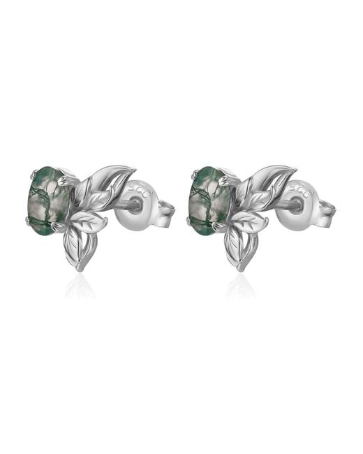 Azura Jewelry New York Green Sylphae Fairie Moss Agate Earrings Vermeil