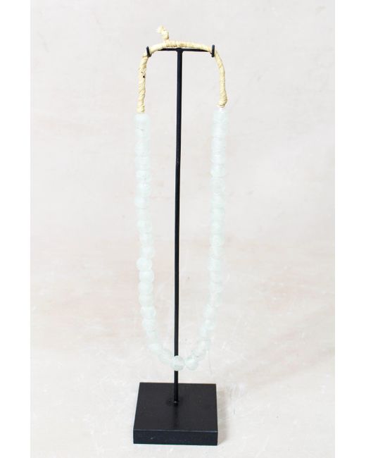 Botanical Boys White Ghana Glass Beads Necklace