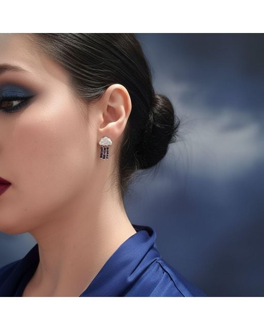 Way to Chic White Delicate Lapis Lazuli Earrings