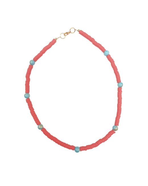 Way to Chic Red Polymer With Jade Beads