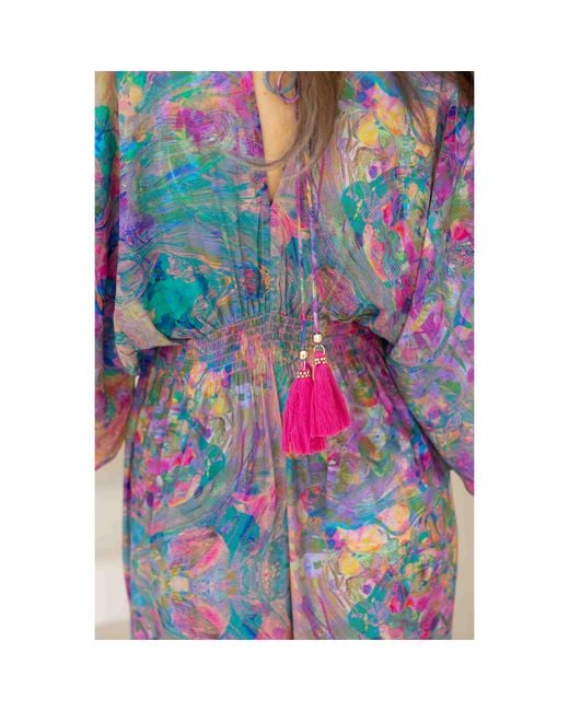 Sophia Alexia Multicolor Fantasia Capri Kimono Dress